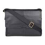 Helvellyn Leather Messenger // Black // Medium