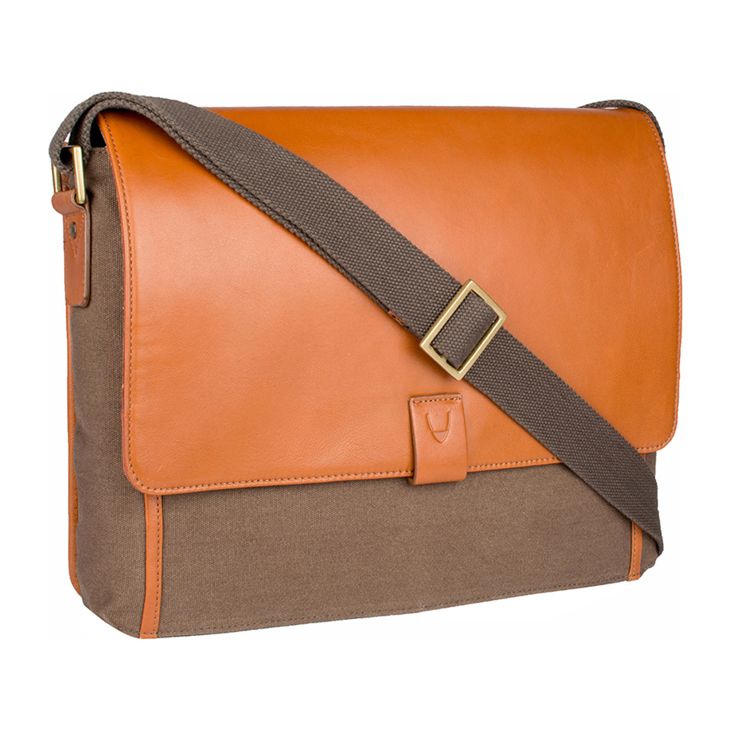 Aiden Canvas + Leather Laptop Messenger Bag // Desert Palm + Tan - HiDesign - Touch of Modern