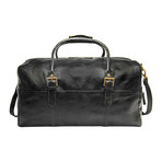 Charles Leather Cabin Weekend Bag // Black