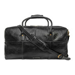 Charles Leather Cabin Weekend Bag // Black