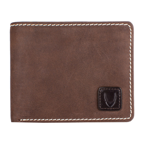 Camel Stitch RFID Blocking Wallet // Bifold // Brown