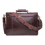 Parker Leather Briefcase // Brown // Large