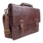 Parker Leather Briefcase // Brown // Large