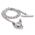 Fox Head Lapel Chain // Silver