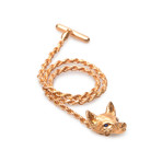 Fox Head Lapel Chain // Rose Gold