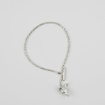 Fox Head Lapel Chain // Silver