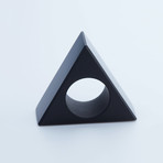 Triangle Obsidian Ring (Size 5)