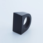 Smooth Cortex Obsidian Ring // Black (Size 5)