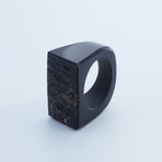 Natural Bark Cortex Obsidian Ring (Size 5)