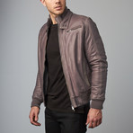 Thin Lamb Leather Bomber Jacket // Gray (Euro: 50)