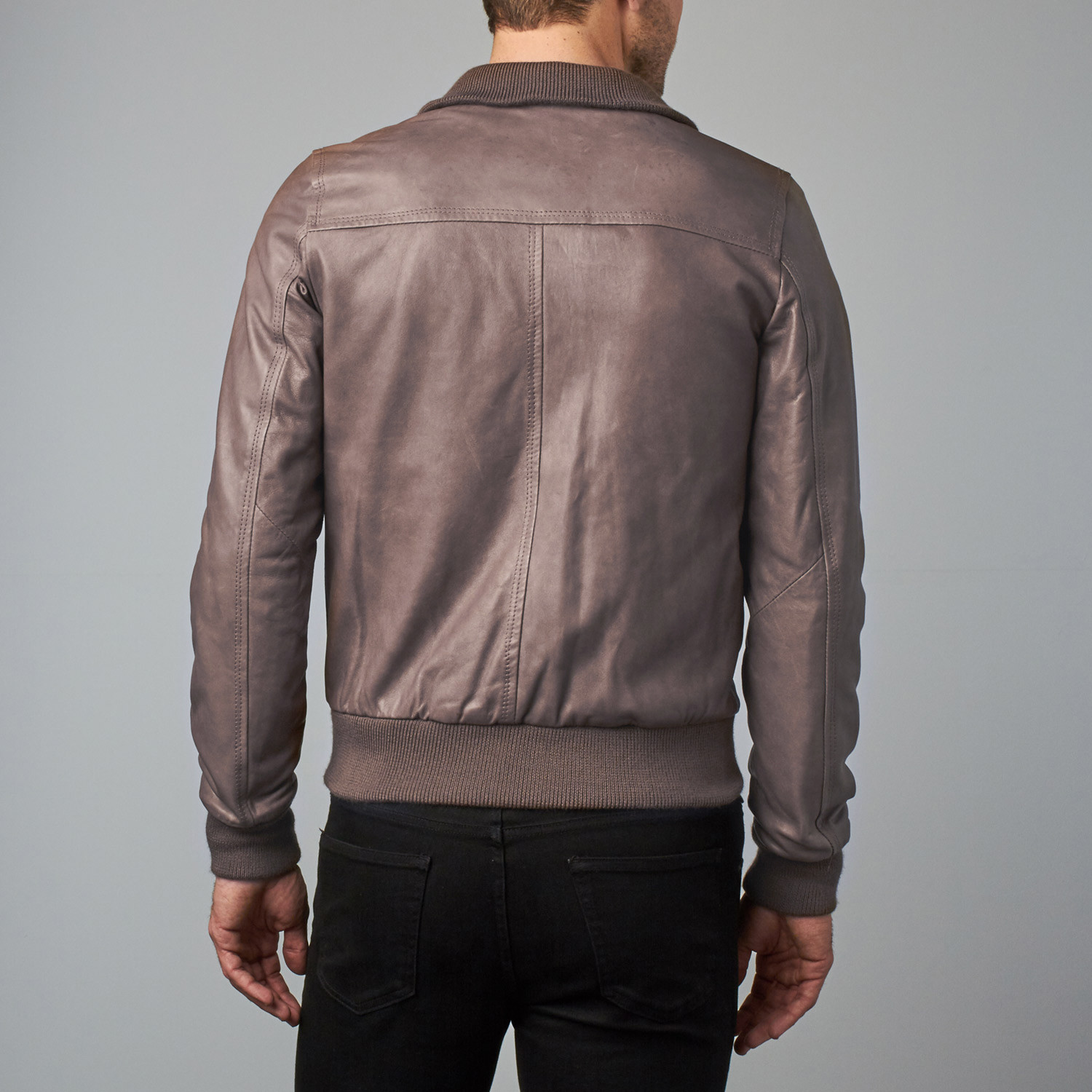 107 Leather Bomber Jacket // Gray (Euro: 44) - AD Milano - Touch of Modern