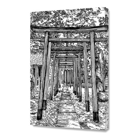 Japan Gates B (Stretched Canvas // 16"W x 24"H x 1"D)