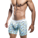 Nuts + Bolts Hipster Boxer Brief // Blue + White + Multi (L)