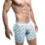 Nuts + Bolts Hipster Boxer Brief // Blue + White + Multi (L)