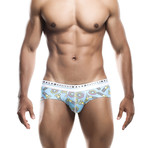 Nuts + Bolts Hipster Brief // Blue + White + Multi (XL)