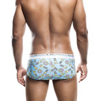 Nuts + Bolts Hipster Brief // Blue + White + Multi (S)