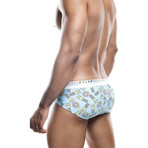 Nuts + Bolts Hipster Brief // Blue + White + Multi (L)
