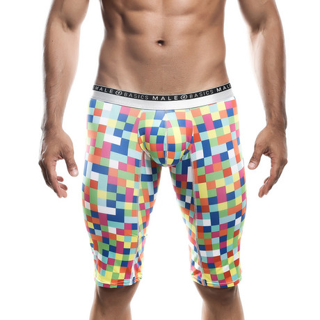 Pixel Athletic Hipster Boxer Brief // Green + White + Multi (S)
