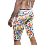 Pixel Athletic Hipster Boxer Brief // Green + White + Multi (S)