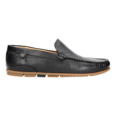 Perforated Stitched Slip-On Driver // Black (Euro: 38)