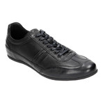 Pieced Stripe Textured Sole Lace-Up Sneaker // Black (Euro: 43)