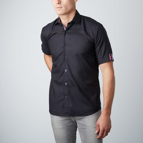 Matrix Short-Sleeve Button-Up Shirt // Black (XS)