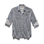 Double Layer Reverse Stripe LS Shirt // Charcoal (2XL)