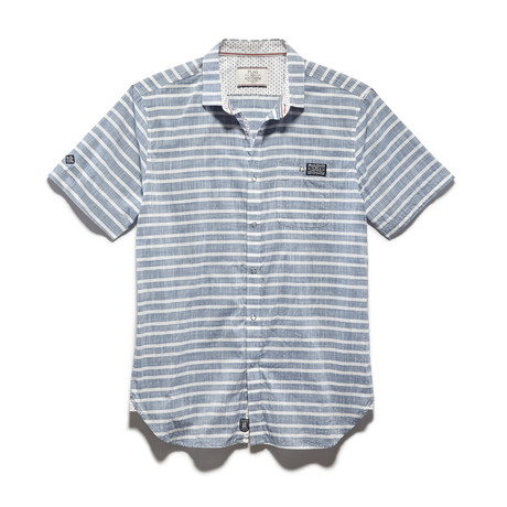 Avalon Horizontal Striped SS Shirt // Blue (S)
