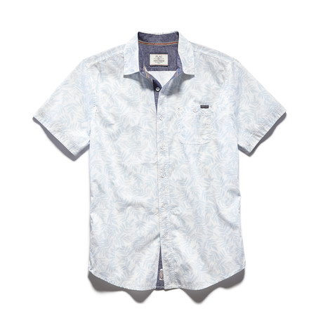 Salters SS Floral Printed Shirt // White + Blue (S)