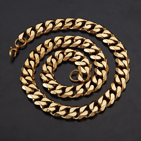 Cuban Curb Link Necklace // Gold