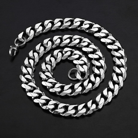 Cuban Curb Link Necklace // Silver