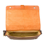 Aiden Canvas + Leather Laptop Messenger Bag // Desert Palm + Tan