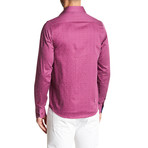 Polkadot Long-Sleeve Button-Up Shirt // Fuchsia (2XL)