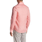 Linen Blend Long-Sleeve Button-Up Shirt // Salmon (M)