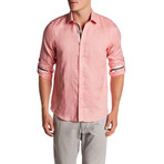 Linen Blend Long-Sleeve Button-Up Shirt // Salmon (XL)