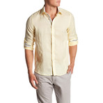 Linen Blend Long-Sleeve Button-Up Shirt // Yellow (M)