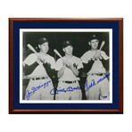 Mickey Mantle + Joe DiMaggio + Ted Williams Signed Photo