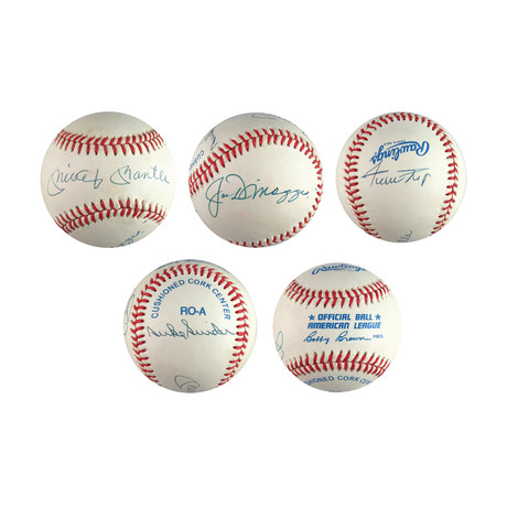 DiMaggio + Mantle + Mays + Snider Signed Baseball // Golden Age NY Outfielders