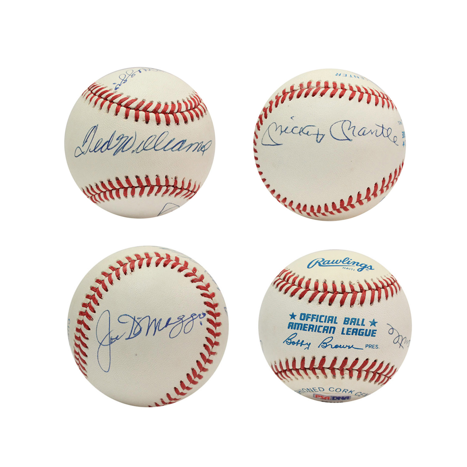 The Big 3 // Mickey Mantle + Joe DiMaggio + Ted Williams Signed