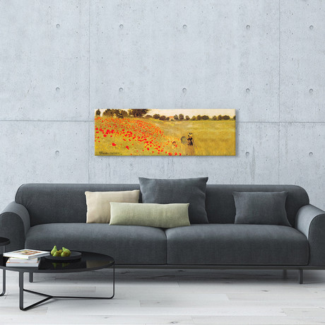 Field Of Poppies // Claude Monet // 1875 // Panoramic (36"W x 12"H x 0.75"D)