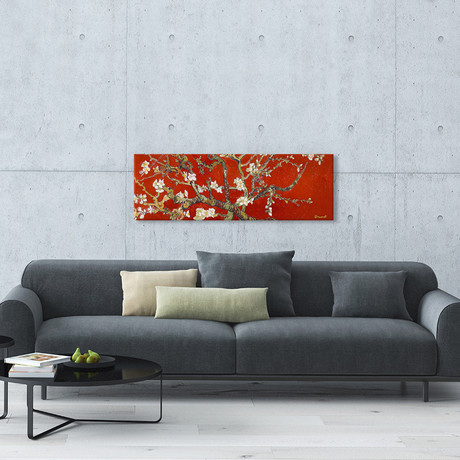 Almond Blossom (Red) // Vincent Van Gogh // 1890 // Panoramic (36"W x 12"H x 0.75"D)