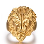 Goldtone Lion Ring (Size 11)