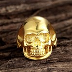 Goldtone Skull Ring (Size 8)