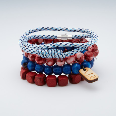 Variety Bracelet Set // Red + White + Blue