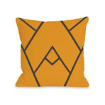 Framed Mountain // Orange // Pillow (16"L x 16"W)