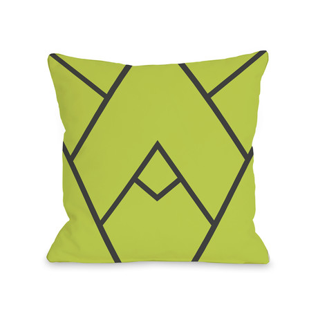 Framed Mountain // Green // Pillow (16"L x 16"W)