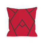 Framed Mountain // Red // Pillow (16"L x 16"W)