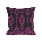 Forever Ikat // Dark Gray + Fuchsia // Pillow (16"L x 16"W)