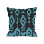 Forever Ikat // Dark Gray + Peacock Blue // Pillow (16"L x 16"W)