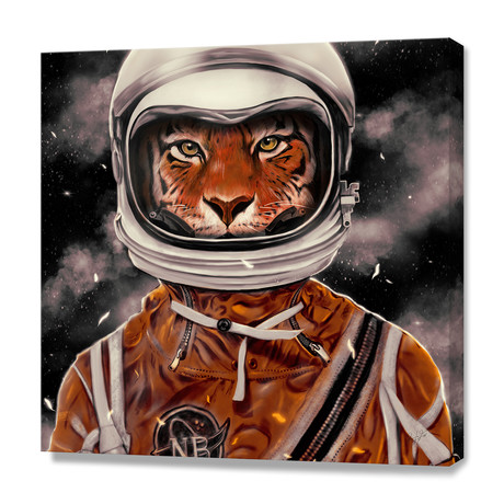 Tiger Astronaut (16"W x 16"H x 1.5"D // Canvas)